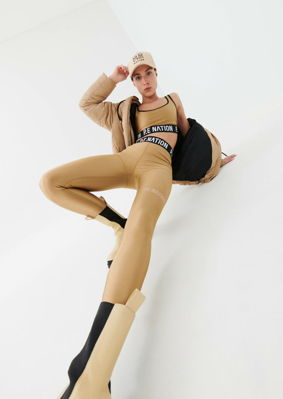 PE NATION LEGGING Goal Side in Tannin