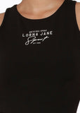 LORNA JANE TANK GLIDE CROPPED ACTIVE TANK - BLACK