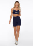 LORNA JANE LEGGING HI-FOLD NO RIDE BIKE SHORT - FRENCH NAVY