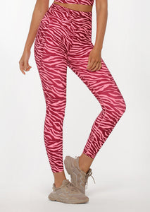 LORNA JANE LEGGING AMY PHONE POCKET ANKLE BITER - BRIGHT ZEBRA PRINT