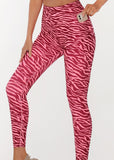 LORNA JANE LEGGING AMY PHONE POCKET ANKLE BITER - BRIGHT ZEBRA PRINT