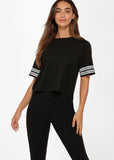 LORNA JANE TOP Crew Neck Active Top (BLACK)