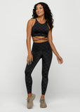 LORNA JANE BRA Checkerboard Long Line Bra - BLACK