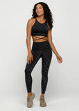 LORNA JANE BRA Checkerboard Long Line Bra - BLACK
