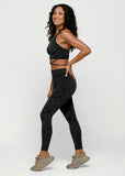 LORNA JANE BRA Checkerboard Long Line Bra - BLACK