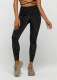 LORNA JANE LEGGING Checkerboard Ankle Biter Leggings - BLACK