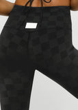 LORNA JANE LEGGING Checkerboard Ankle Biter Leggings - BLACK