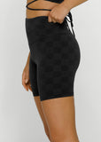 LORNA JANE LEGGING Checkerboard Bike Short - BLACK