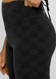 LORNA JANE LEGGING Checkerboard Bike Short - BLACK