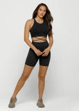 LORNA JANE LEGGING Checkerboard Bike Short - BLACK