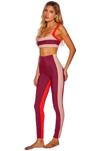 BEACH RIOT LEGGING COLORBLOCK - MERLOT COLORBLOCK
