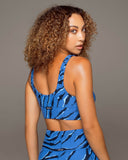 MICHI BRA BASAL TIGER PRINT LONGLINE BRA - ROYAL BLUE