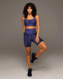 MICHI BRA BASAL PLANTAE PRINT LONGLINE BRA - INDIGO
