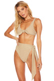BEACH RIOT SWIMWEAR GRACE TOP AND CLAIRE BOTTOM SET - GOLD SHINE