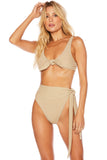 BEACH RIOT SWIMWEAR GRACE TOP AND CLAIRE BOTTOM SET - GOLD SHINE