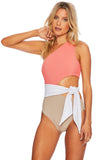 BEACH RIOT SWIMWEAR CARLIE ONE PIECE CORAL COLORBLOCK