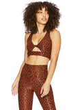 BEACH RIOT BRA TWIST TOP BROWN SPOT