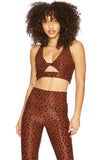 BEACH RIOT BRA TWIST TOP BROWN SPOT