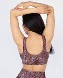 MICHI BRA BASAL LONGLINE PLANTAE PRINT ROSEWOOD