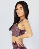 MICHI BRA BASAL LONGLINE PLANTAE PRINT ROSEWOOD