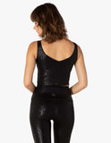 BEYOND YOGA TANK Shiny Leopard Cropped Tank - Black-Shiny Black Leopard