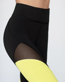 MICHI LEGGING FUSE BLACK/ELECTRIC YELLOW