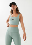 P.E NATION BRA GRAND STAND SPORTS BRA - ICEBERG GREEN