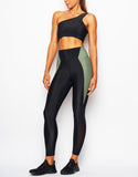 HEROINE LEGGING GYM [ BLACK/SAGE ]