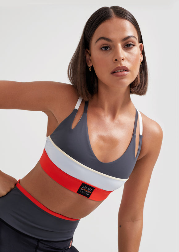 PE NATION BRA JUMP SHOT IN CHARCOAL