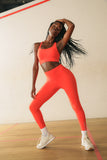 LORNA JANE LEGGING Lotus Eco Ankle Biter Legging - Hot Tomato
