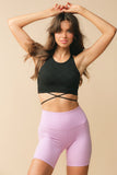 LORNA JANE BRA Checkerboard Long Line Bra - BLACK