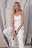 LORNA JANE PANT WELLNESS WAFFLE LOUNGE - PORCELAIN