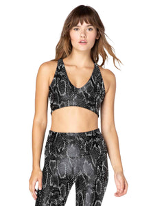 BEYOND YOGA Bra Lux Black Snake Racerback Bralet