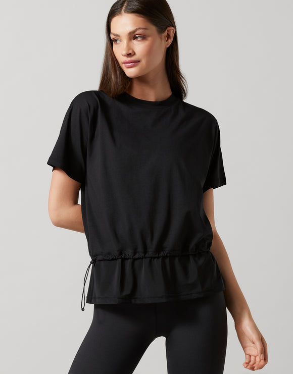 LILYBOD TOP ASTRID DOUBLE HEM - BLACK