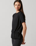 LILYBOD TOP ASTRID DOUBLE HEM - BLACK