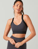 LILYBOD BRA HILLARY-XR - OBSIDIAN, SMOKE BLACK & WHITE