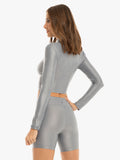 KORAL Luca Infinity Crop Top - Heather Grey
