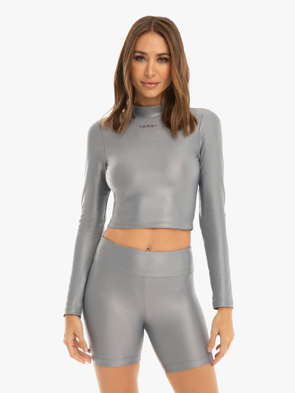 KORAL Luca Infinity Crop Top - Heather Grey