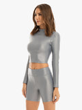 KORAL Luca Infinity Crop Top - Heather Grey