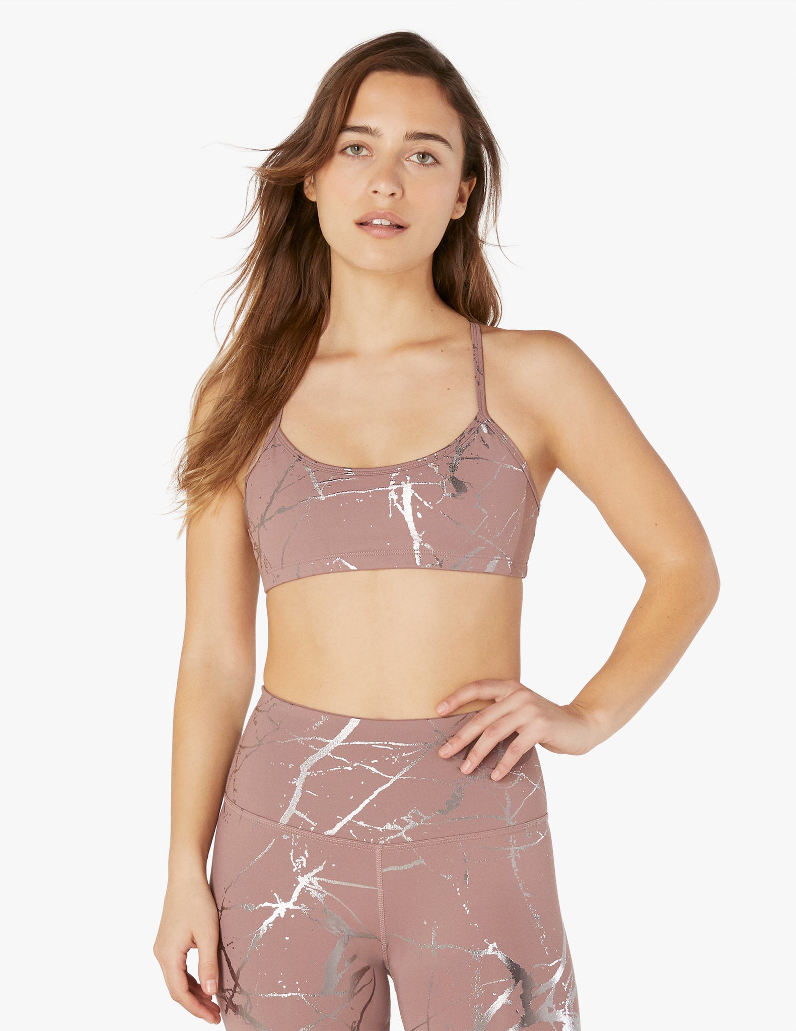 BEYOND YOGA Bra Lost Your Marbles - Dusty Mauve Shiny Gunmetal Marble –  StyleLabsBKK