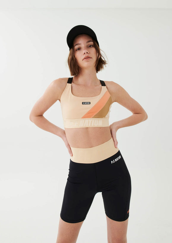 P.E NATION BRA COMEBACK SPORTS BRA IN MAPLE