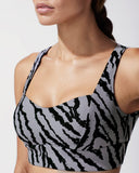 MICHI BRA INSTINCT TIGER PRINT LONGLINE GREY