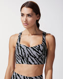 MICHI BRA INSTINCT TIGER PRINT LONGLINE GREY