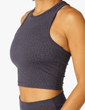 BEYOND YOGA Feline Jacquard Studio Cropped Tank Shadow Gray