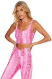 BEACH RIOT BRA LEAH TOP FUCHSIA PINK SNAKE