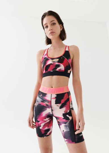 P.E NATION BRA FLUID SPORTS BRA IN PRINT