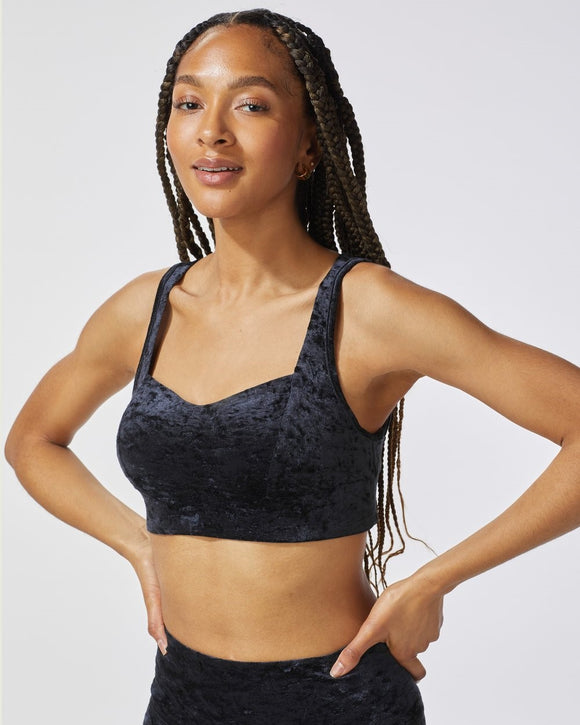 MICHI BRA MERCURY VELVET LONGLINE BLACK