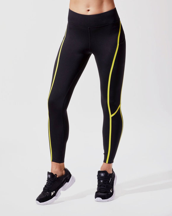 MICHI LEGGING LINEAR BLACK / ACID YELLOW