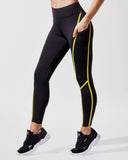 MICHI LEGGING LINEAR BLACK / ACID YELLOW