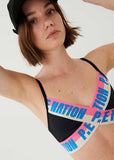 P.E NATION BRA HALF VOLLEY SPORTS BRA IN BLACK